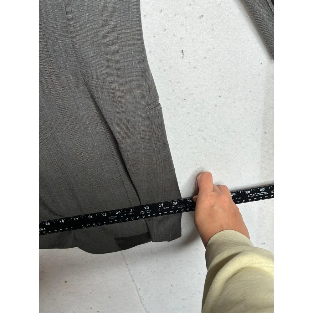Tommy Hilfiger Mens 41R Grey Glen Plaid 100% Wool‎ 2-Button Blazer Sport Coat